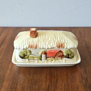 Vintage Marks and Rosenfeld Farm House, Barn Butter Dish Japan